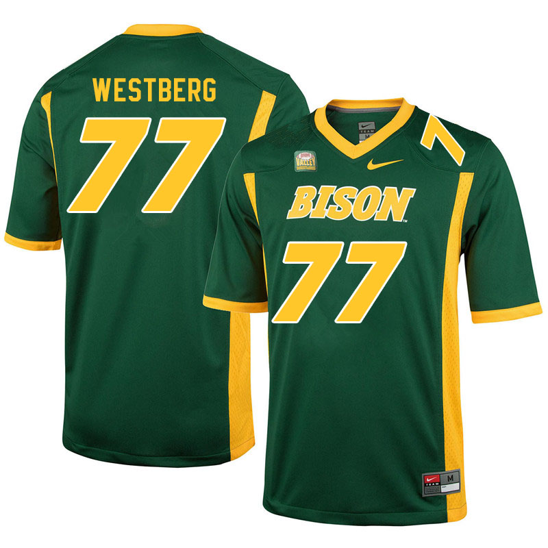 Men #77 Brandon Westberg North Dakota State Bison College Football Jerseys Sale-Green